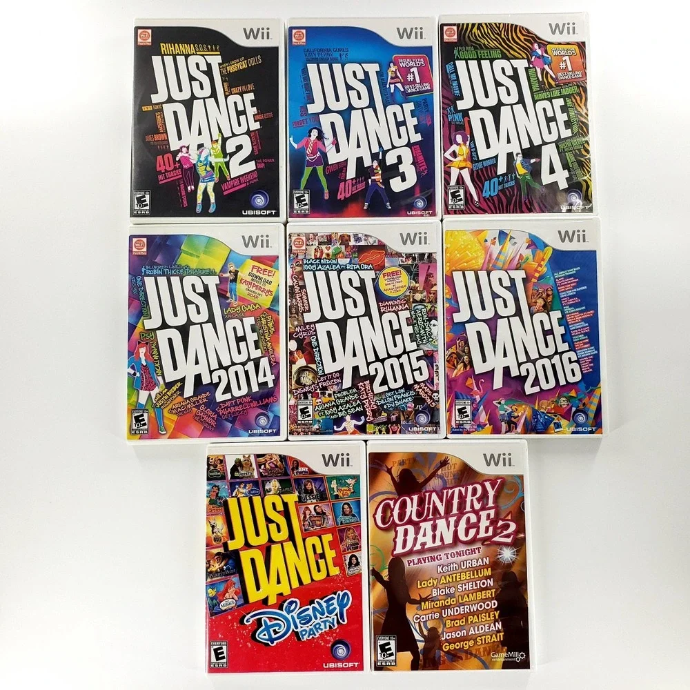 Nintendo Wii Just Dance Lot Of 8 2, 3, 4, 2014, 2015, 2016, Disney, Country 2